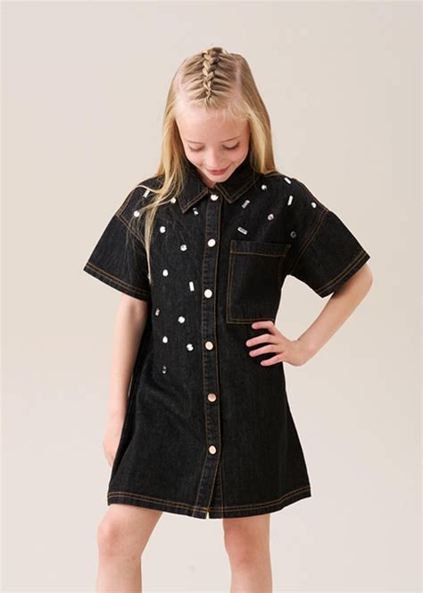 Angel & Rocket Girls Cotton Black Embellished Dresses – B2b Angel and ...