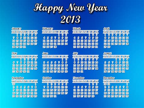 New Year Desktop Calendars 2013: Decorate Desktop with New Year Theme ...