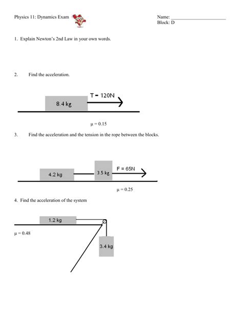 Image result for Physics Dynamics Question. Answer