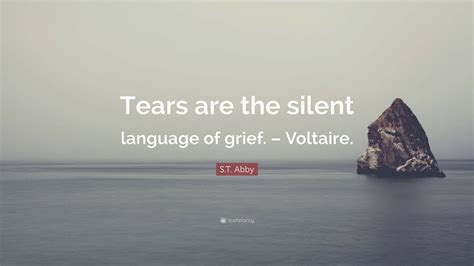 S.T. Abby Quote: “Tears are the silent language of grief. – Voltaire.”