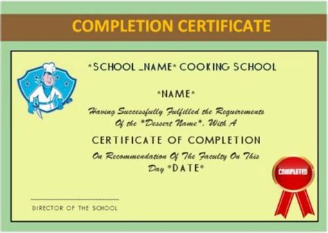 10 Cook Certificate Templates: Appreciate Culinary/Baking skills ...