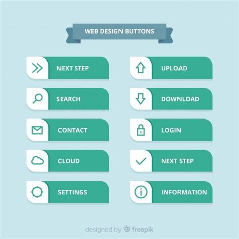 Modern Web Design Button Collection With Flat Design | Web design tips ...