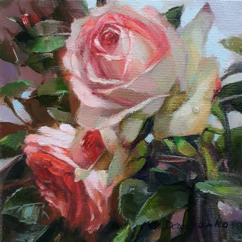 Roses Flowers Painting on Canvas Original Flower Rose Art in - Etsy ...