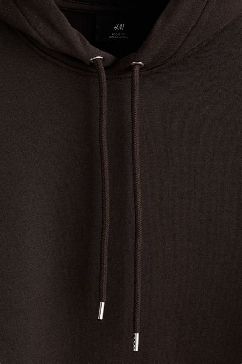Men’s Dark brown Loose Fit Hoodie | H&M IN