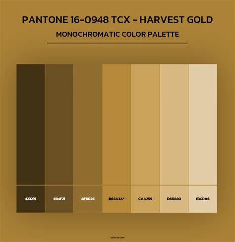 PANTONE 16-0948 TCX - Harvest Gold color palettes - colorxs.com