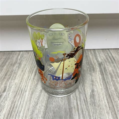 McDonalds Shrek Glass Cup Shrek the Third Donkey Ogre 5" Collectible ...