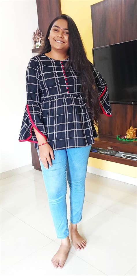 Buy Yash Gallery Women's Rayon Checks Printed Straight Top for Women ...