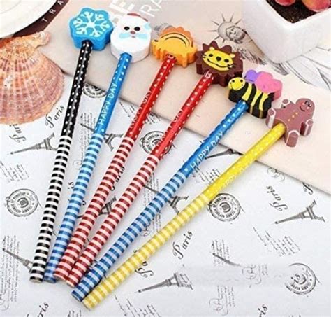 TERA 13 Gifts Pencil Set For Kids (6 pcs) Pencil Eraser Bulk For Kids ...