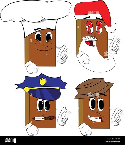 Books saying no with his finger. Cartoon book collection with costume ...