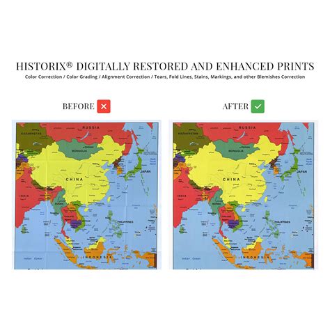 Buy HISTORIX 2004 East Asia Map - 24x30 Inch Asia Map Poster - East ...