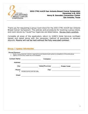 Fillable Online SABCS Group Housing Contract - San Antonio Breast ...