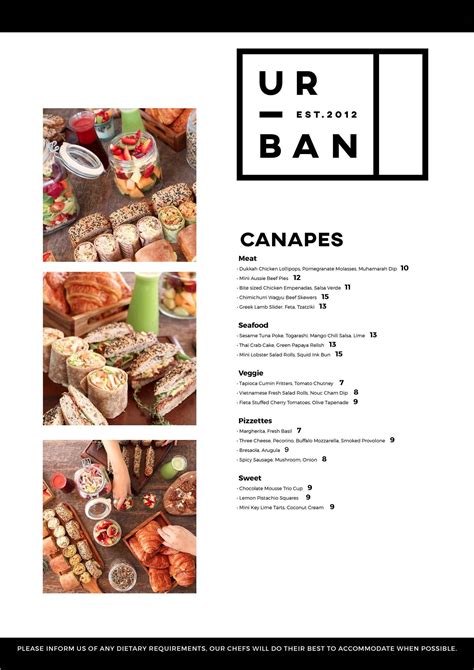 Menu at Urban Bistro restaurant, Dubai, Al Nujoom Street