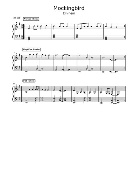 Eminem - Mockingbird - piano tutorial