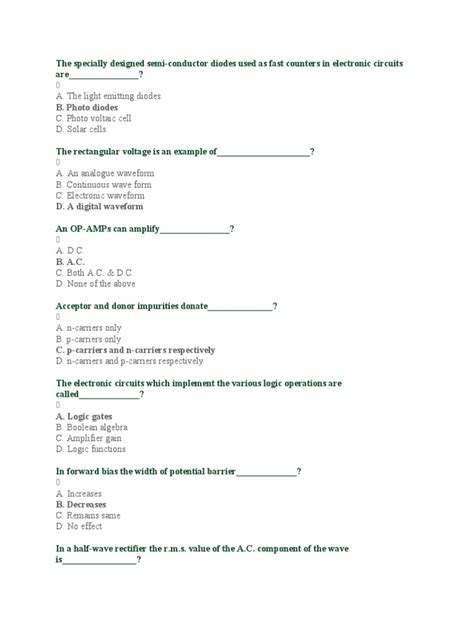 Image result for Basic Electronics Math Quiz