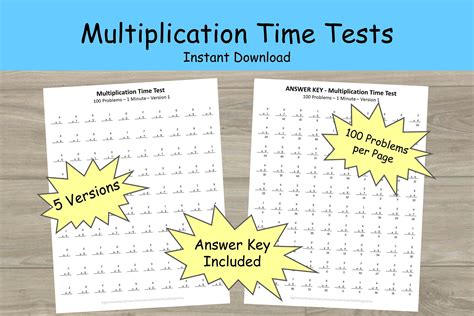 Image result for Multiplication Math Test