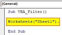 Image result for Filter VBA Code