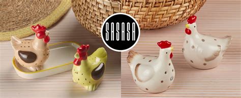 Buy SaSaSa Ceramic Salt and Pepper Shakers Set with Tray – Stylish ...