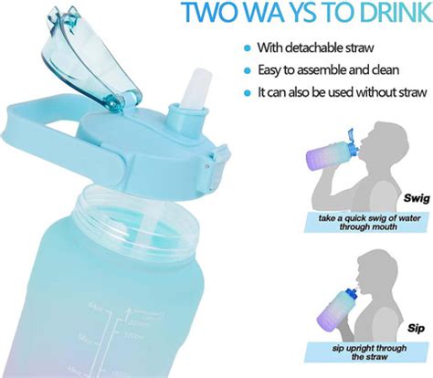 Virtuous Sipper Big Size Gym Motivational Unbreakable Water Bottle 2ltr ...