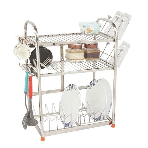 Amol Premium Stainless Steel Dish/Utensils/Glass/Tabletop/Wall Mount ...