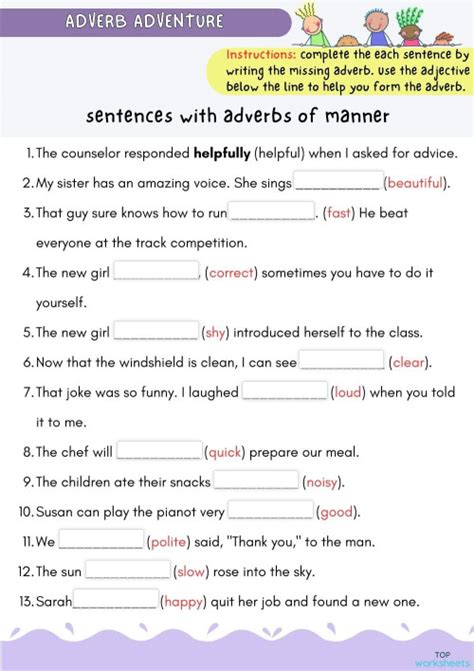 Manner Worksheet 的图像结果