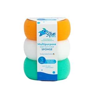 Blue Turtle – 3 Pack Donut Shape Multipurpose Sponges – Multifunction ...