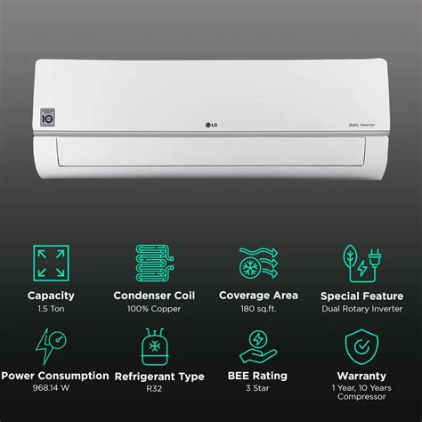 Buy LG US-Q19HNXE 6 in 1 Convertible 1.5 Ton 3 Star Dual Inverter Split ...