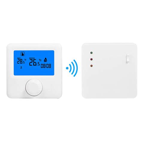 LCD Wireless Digital Thermostat RF Heating Programmable Thermostat ...