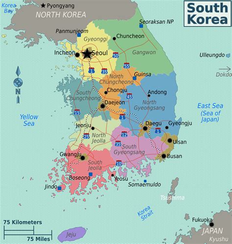 Maps of South Korea | Detailed map of South Korea in English | Tourist ...