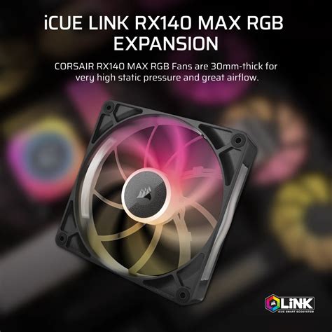 Buy Shop Corsair iCUE LINK RX140 MAX RGB 140mm PWM Thick Fan Expansion ...