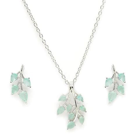 Buy ZENEME Rhodium Plated Silver Toned American Diamond Studded ...