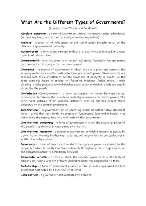 What Are the Different Types of Governments - What Are the Different ...