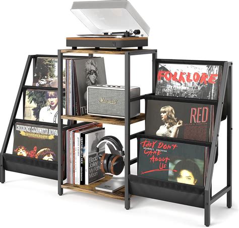 Record Player Stand with Vinyl Storage, Record Player Table with Vinyl ...
