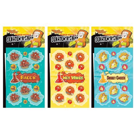 Buy Dr. Stinkys Scratch N Sniff Stickers 3 Pack Bacon, Hot Wings ...