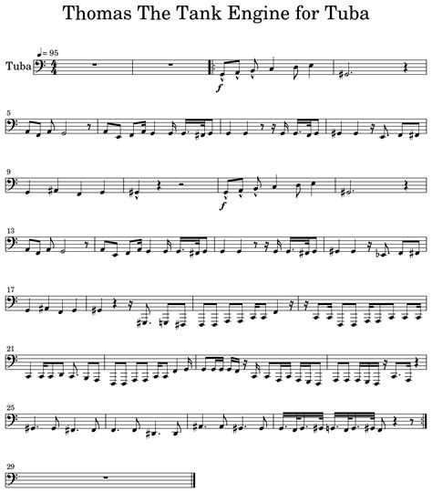 Thomas The Tank Engine for Tuba - Sheet music for Tuba