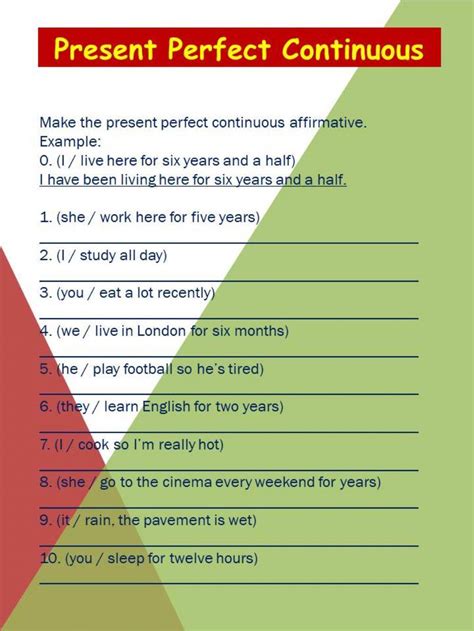 Present Perfect Continuous 的图像结果