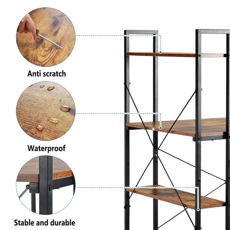 Buy Computer Desk with 4 Tier Storage Shelves - Student Study Table ...