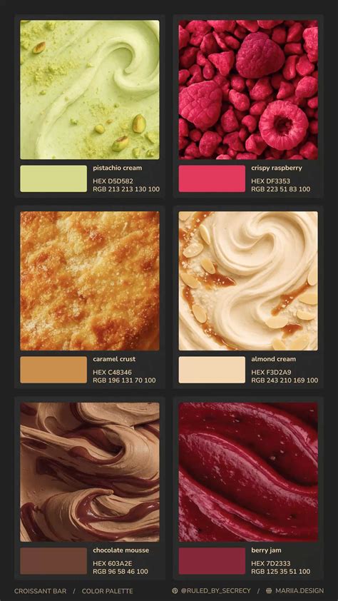 Croissant Bar | Warm Dessert Tones | Color Palette in 2025 | Color palette, Food colors palette ...