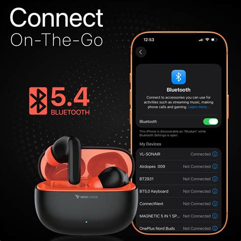 Vaku Luxos ® SONAIR True Wireless Earbuds with Smart Touch Controls