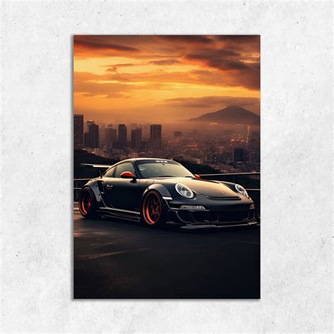 Porsche Sunset || Matte Finish Poster – Frame Rang