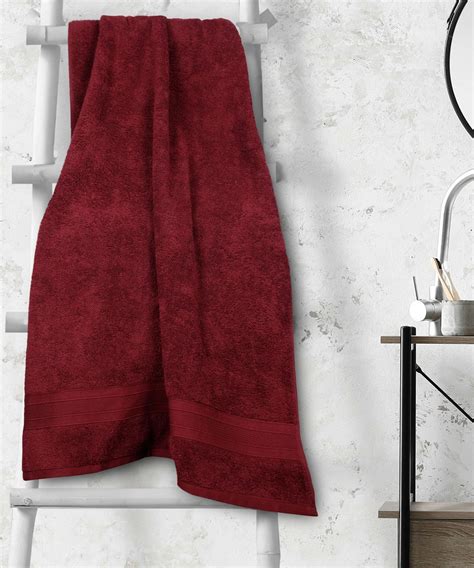 Soft Comfort 1Pc Bath Towel ,Red Wine|509 GSM Cotton|Air Rich Technolo ...