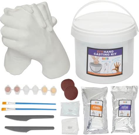 Buy Couples Hand Holding Plaster Casting Kit 21 Piece Set Online at ...