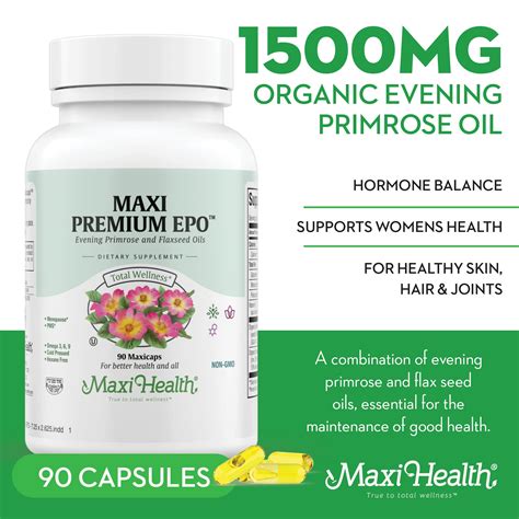 Buy Organic Evening Primrose Oil Capsules 1500mg - EPO Gamma Linolenic ...