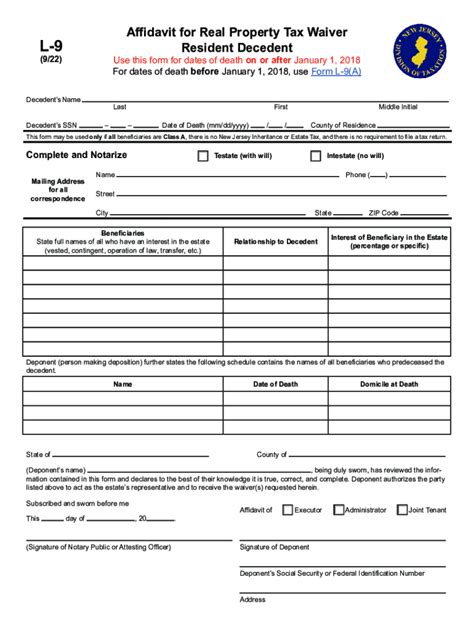 2022-2026 Form NJ DoT L-9 Fill Online, Printable, Fillable, Blank ...