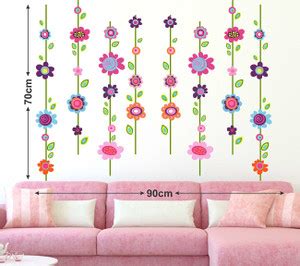 LANSTICK 39 cm EIGHT LINES OF FLOWERS WITH STRAIGHT LINE STICKER Self ...