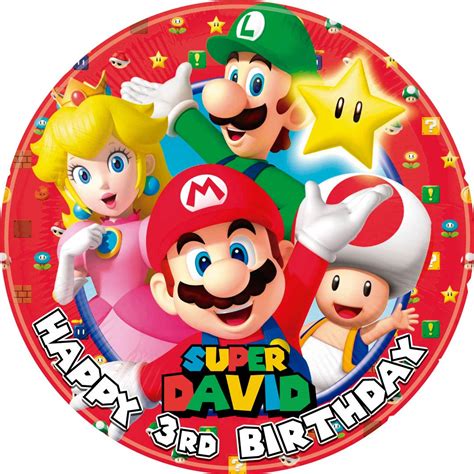Buy Super Mario JL Edible Cake Topper Image Personalized Birthday Sheet ...