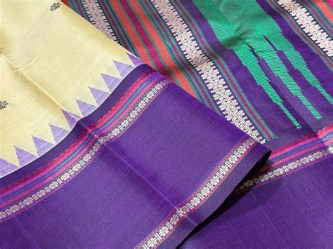 Saraswati- Offwhite with Deep Purple Buttas Handwoven Pure Zariless Pr ...