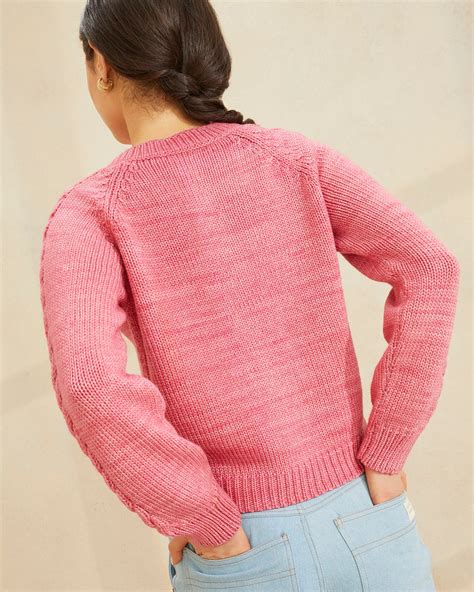 Pink Cable Knit Sweater