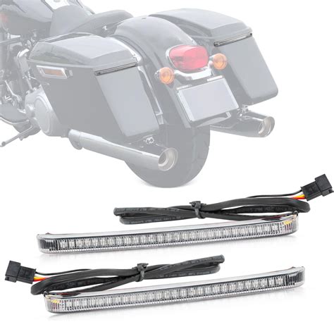 Amazon.com: psler Motorcycle Saddlebag Tail Light LED Running Brake ...