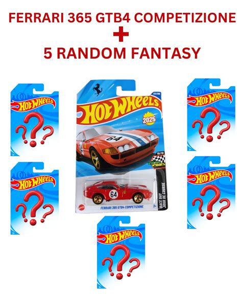 Buy Hot Wheels Ferrari 365 GTB4 CompetizIone Plus 5 Random Fantasy Cars ...