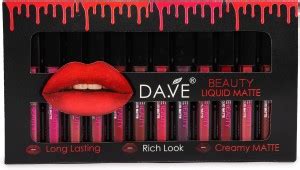 Dave Beauty Liquid Matte Lipsticks Full Collection-(Set of 12 Shades ...